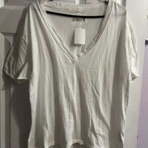 We The Free White V-Neck Short Sleeve Tee- Nina